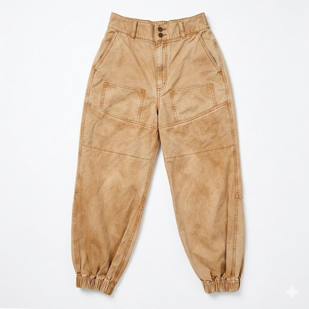 BDG Urban Outfitters Tan Cargo Jogger Pants Women’s M Elastic Waist Utility